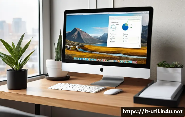 이미지 리사이즈 프로그램 추천 - A cozy modern home office setup featuring a sleek desktop computer displaying image resizing softwar...