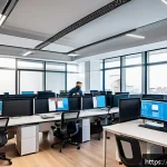 로그 파일 분석 프로그램 추천 - A modern office setting in Milan, Italy, featuring a diverse team of IT professionals collaborativel...