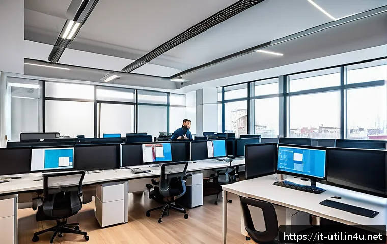 로그 파일 분석 프로그램 추천 - A modern office setting in Milan, Italy, featuring a diverse team of IT professionals collaborativel...