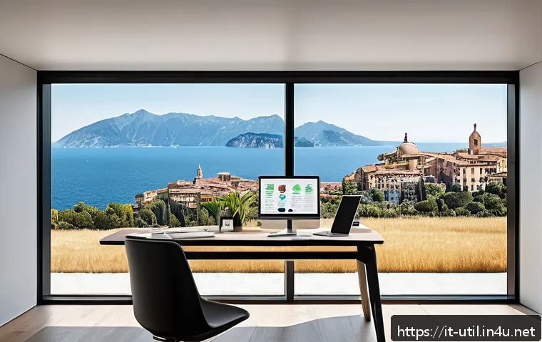 화면 분할 유틸리티 소프트웨어 추천 - A modern Italian home office setup featuring a sleek Windows 11 desktop computer displaying the Snap...